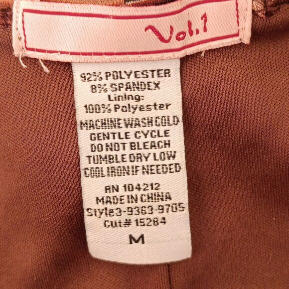 Vol. 1 Textured Brown Striped Dress. Career. Boho. - Picture 8 of 9